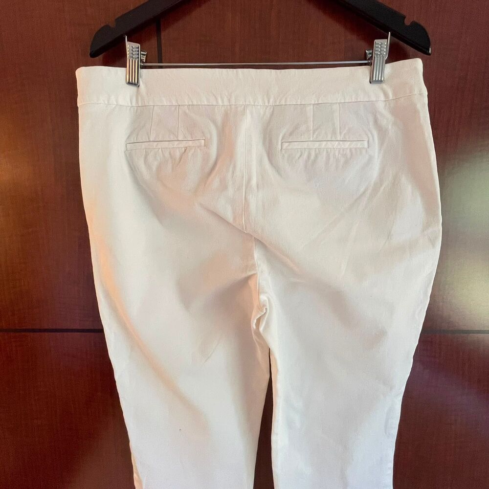 Talbots Womens 14 White Chatham Ankle Pants Stretch Slim Leg Side Zip - Picture 5 of 12